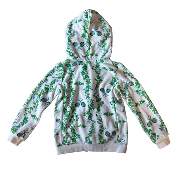 Club & Court Girls 4 Bespoke Court Luxe Terry‎ Cloth Hoodie Floral Folly Print - Picture 3 of 10